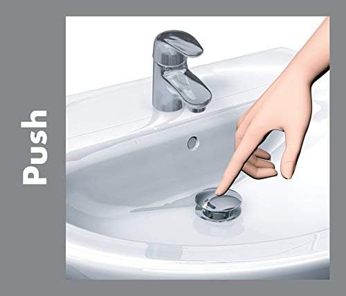 hansgrohe Ablaufgarnitur Push-Open für Waschbecken und Bidet mit Überlauf, Chrom, Chrom