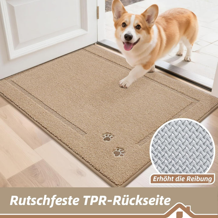 BEQHAUSE Fussmatte Innen, 80 * 120cm Schmutzfangteppich, Schmutzfangmatte Waschbar Eingang Matte Fus