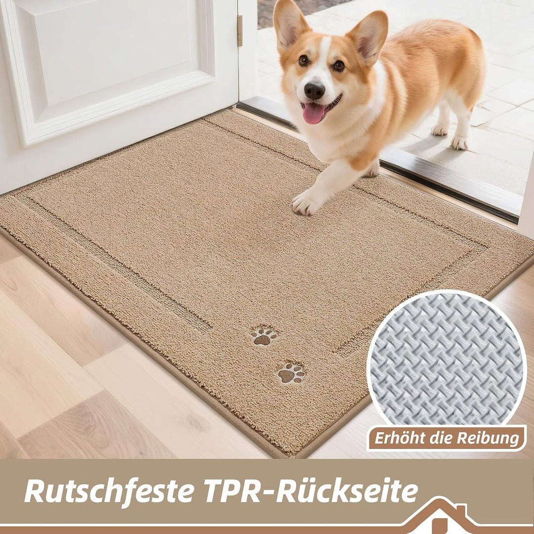 BEQHAUSE Fussmatte Innen, 80 * 120cm Schmutzfangteppich, Schmutzfangmatte Waschbar Eingang Matte Fus