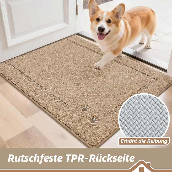 BEQHAUSE Fussmatte Innen, 80 * 120cm Schmutzfangteppich, Schmutzfangmatte Waschbar Eingang Matte Fus