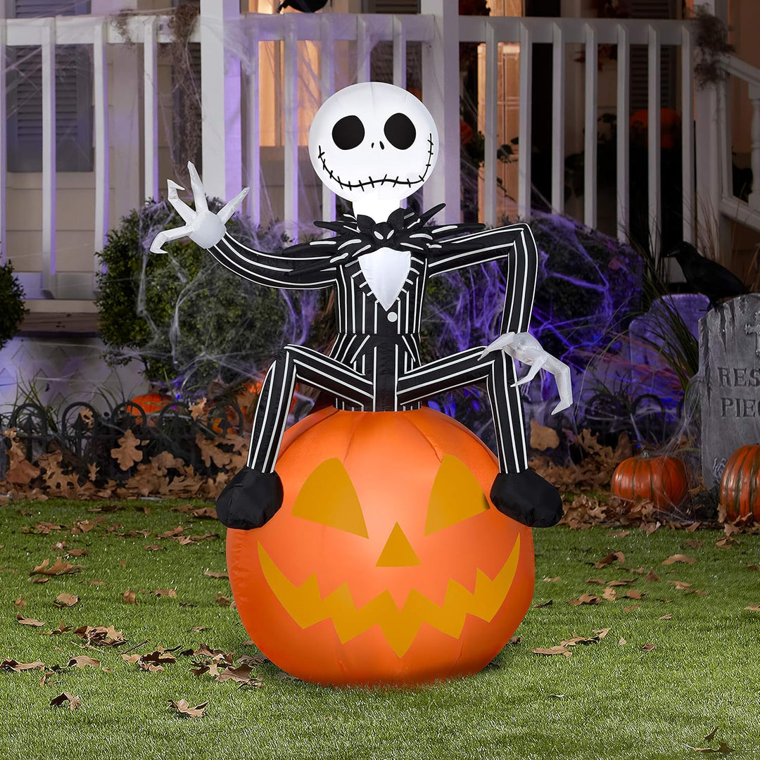 Gemmy Airblown Aufblasbarer Nightmare Before Christmas Jack Skellington auf Kürbis, Disney, 1,1 m