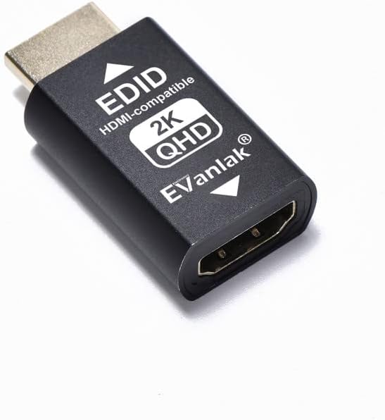 EVanlak Hdmi Edid Emulator Passthrough 3rd Generrtion Premium Aluminum Eliminated Emulator Adapter W