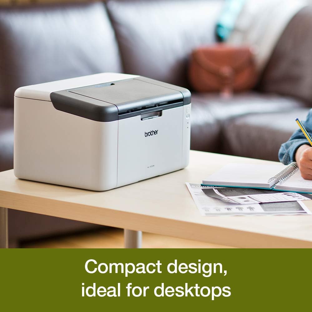 Brother HL-1210W , Monochrom, Kompakter S/W-Laserdrucker weiss/dunkelgrau grau mit WLAN, grau mit WL