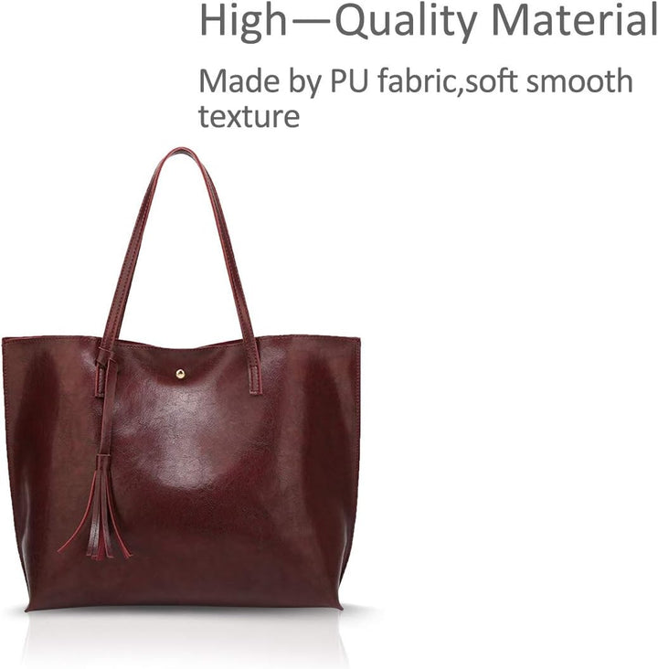 NICOLE&DORIS Damen Tote Tasche Handtasche Schultertasche aus PU-Leder Umhängetaschen Mode grosse Han