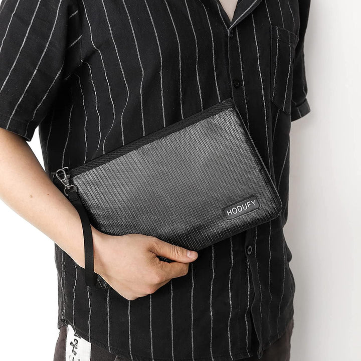 Hodufy Feuerfeste Tasche 2 Stück, Kleine Geldtasche(6.8 x 10.6 zoll), Geldtasche Feuerfest Wasserdic