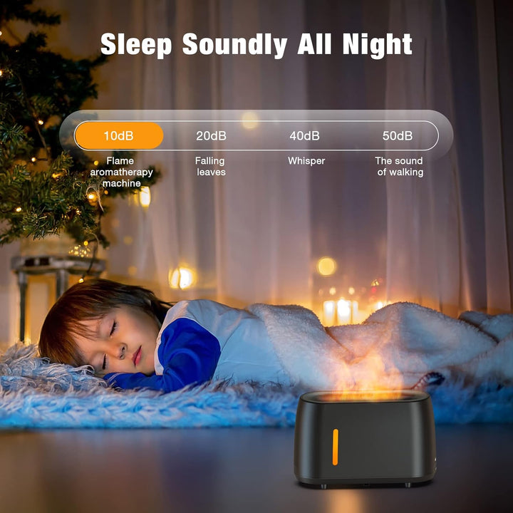 BNGXR Luftbefeuchter Mit Flammen Effekt, 240 ml Aroma Diffuser mit Fernbedienung 7 Arten Farbe mit t