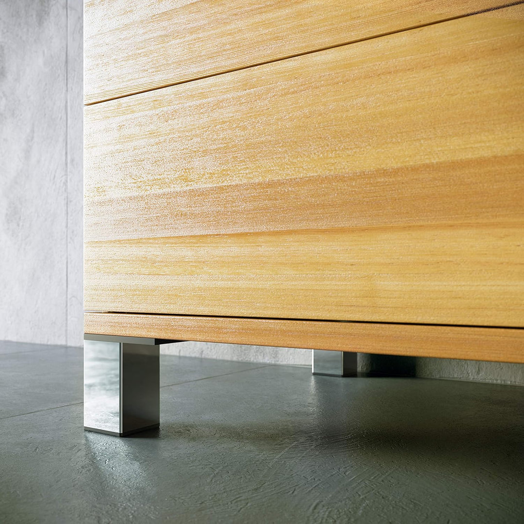 sossai® Exklusiv - Aluminium Möbelfüsse | E4MF-N | 4er Set | Höhe: 150mm | Farbe: Chrom 4 Stück, Höh