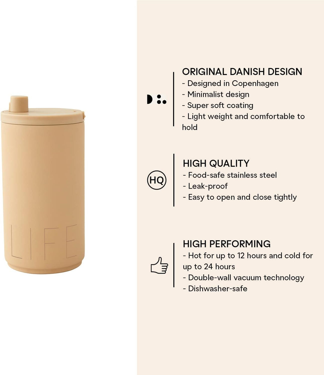 Design Letters Thermobecher 350 Ml | Kaffeebecher To Go Kleine Geschenke für Frauen | Weihnachtsgesc