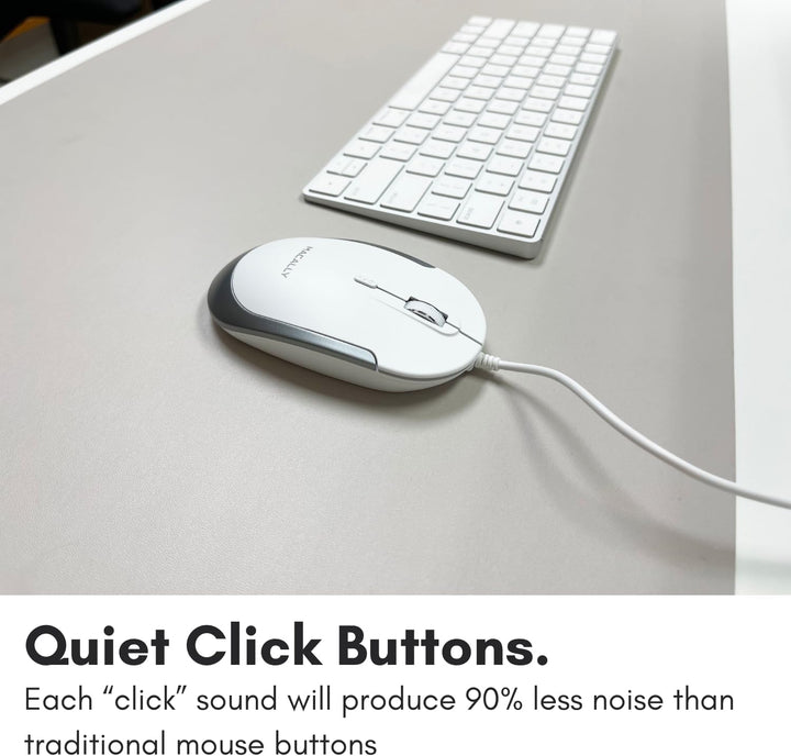 Macally USB-C Maus für Mac & Windows, 3 Tasten und Scrollrad, USB-Typ-C, beidhändiges Design, kompak