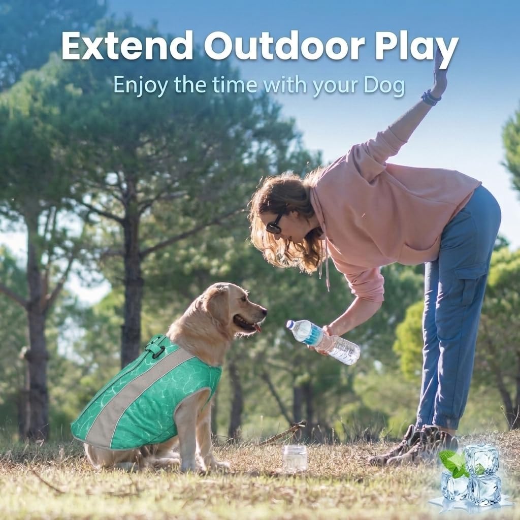 2 in 1 Winterhundemantel und Hundekühlmantel, Sommer-Kühlweste für Welpen Sonnenschutz, reflektieren