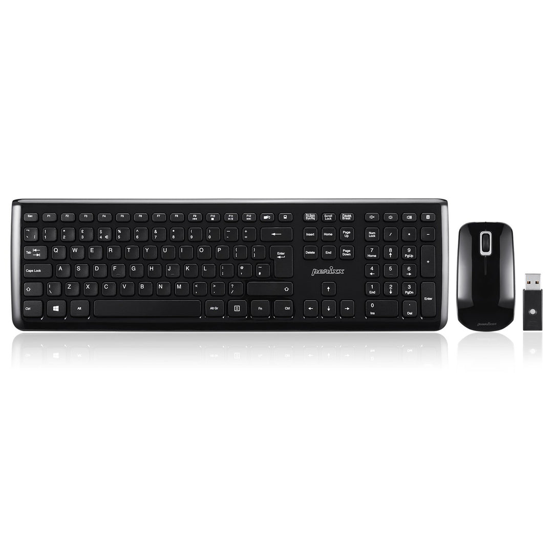 Perixx PERIDUO-703B DE, Kabellose Tastatur und Maus Set, 2.4G Funkt mit bis zu 10m Reichweite, Mini
