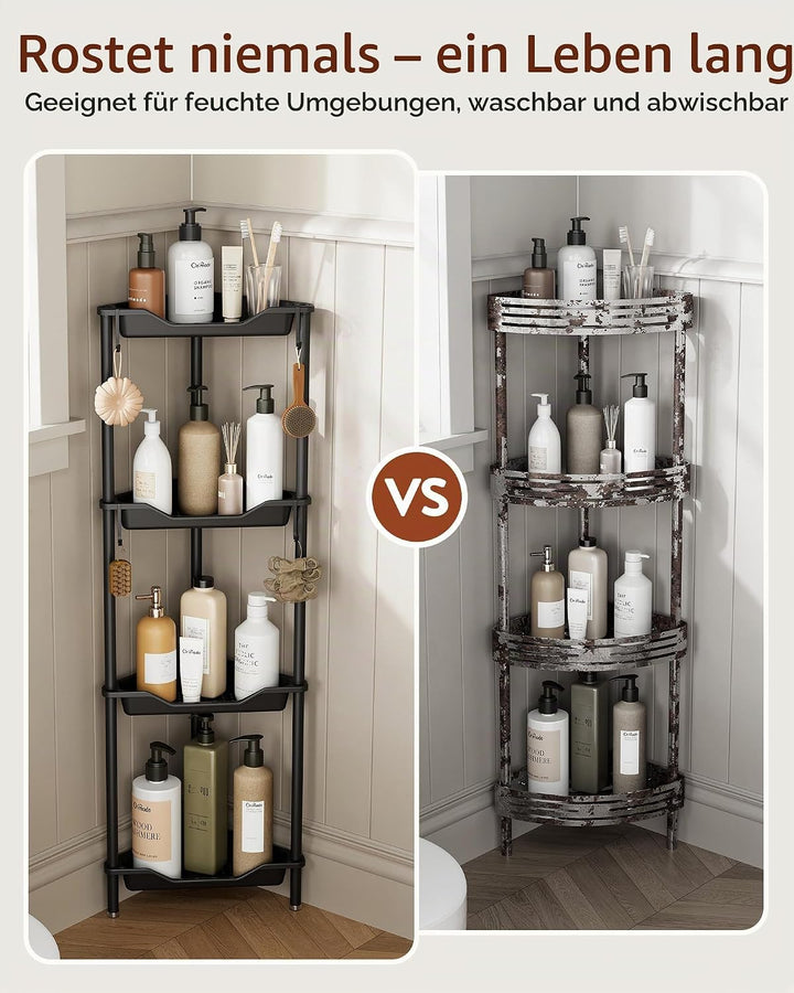 Orimade 4 Stück Duschregal Stehend Rostfrei,Ecke Duschablage Freistehende, Duschablage ohne Bohren f