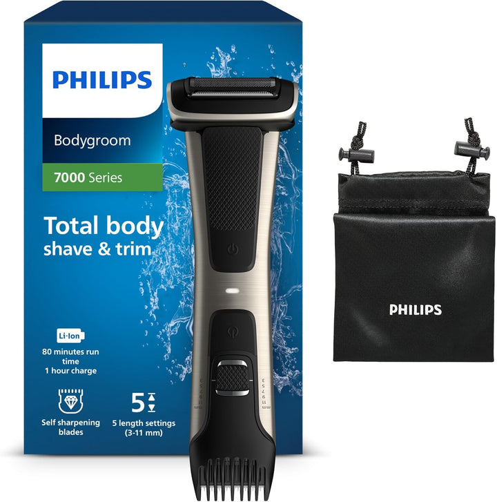 Philips BG7025/15 Bodygroom Series 7000 mit integriertem Kammaufsatz (3 bis 11 mm)