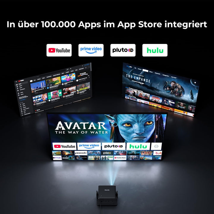 28000 Lumen Smart Beamer, Kompatibel mit Netflix Einyoumily Beamer 1080P, WiFi 6 und Bluetooth, Elek