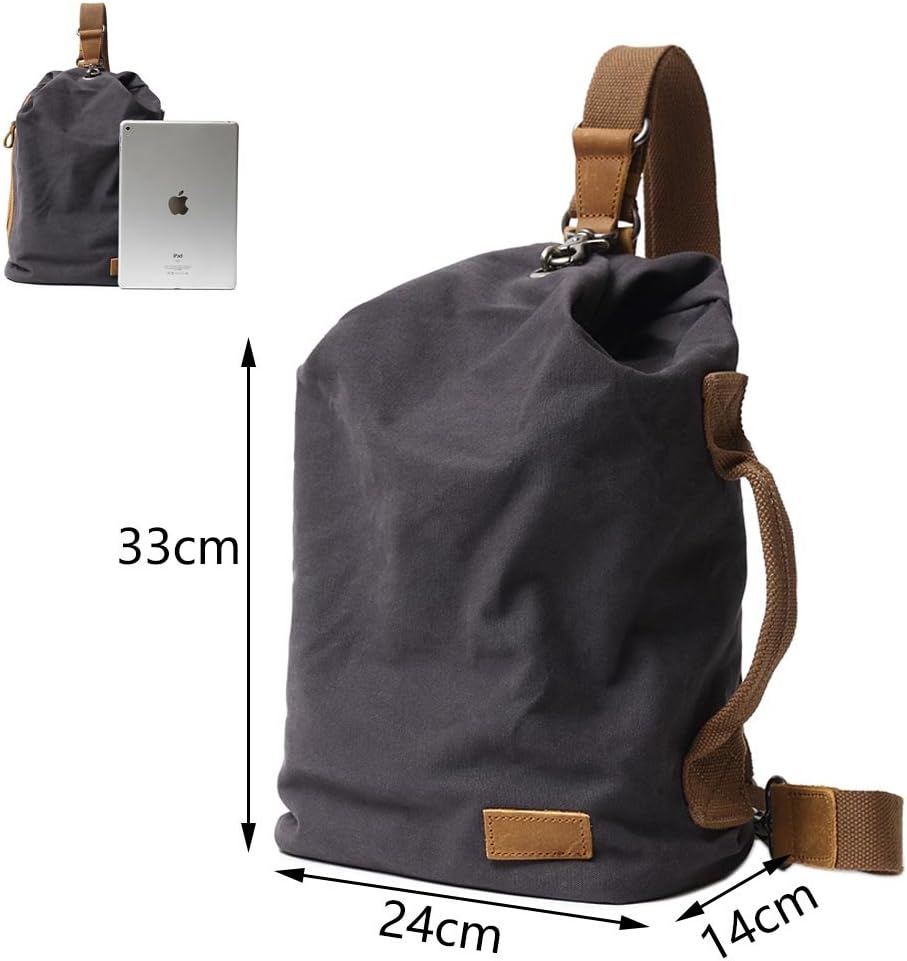 Neuleben Vintage Sling Rucksack Schulterrucksack Canvas Daypack Brusttasche Retro Schultertasche Kle