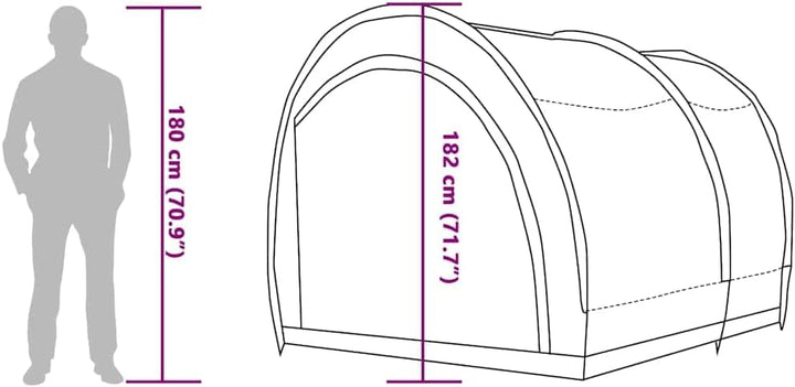 Mangloder Fahrradgarage mit Dach Grün x x TAFT wetterfestes Outdoor-Fahrradlagerzelt mit E-Port, Sta
