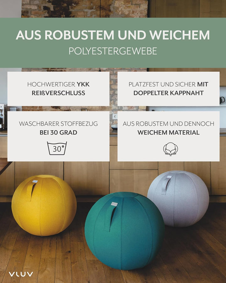 VLUV BOL LEIV Stoff-Sitzball, ergonomisches Sitzmöbel für Büro und Zuhause, Möbelbezugsstoff, robust