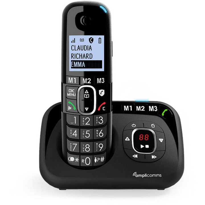 Amplicomms BigTel 1580 schnurloses DECT Grosstasten Telefon, Anrufbeantworter, Audio-Boost, extra La