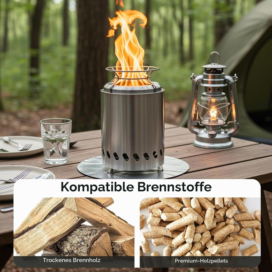 SMOOL Rauchfreier Tischfeuerkorb, Edelstahl raucharm, tragbaher Ofen für Camping, Outdoor &amp; Terrasse