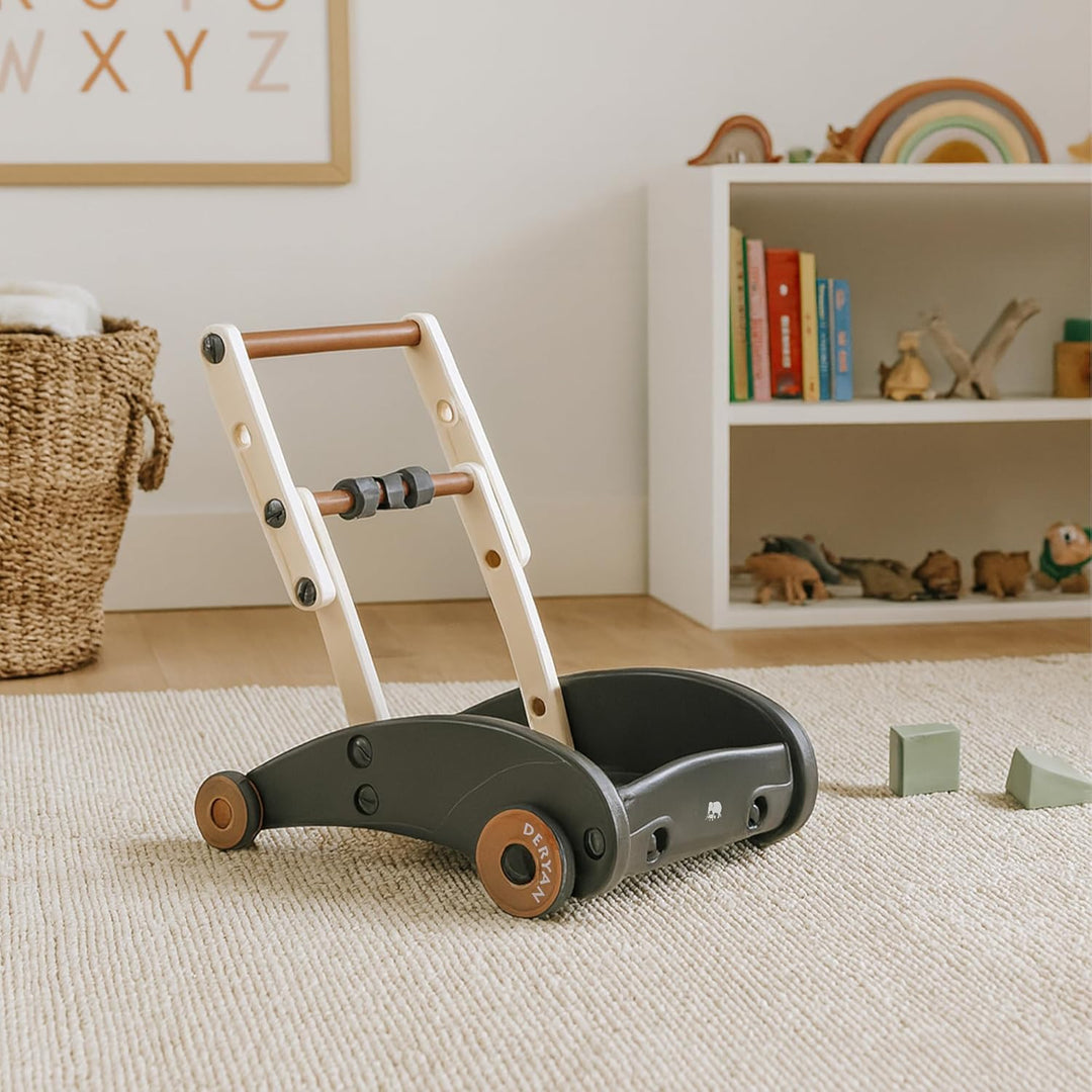 DERYAN Mace 2-in-1 Lauflernwagen für Babys – Klappbarer Baby Walker mit Sicherheitsbremse – Ergonomi