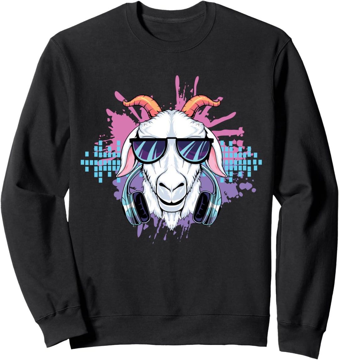 DJ Goat Music Electronic Goat Headphones House Trance Lover Sweatshirt