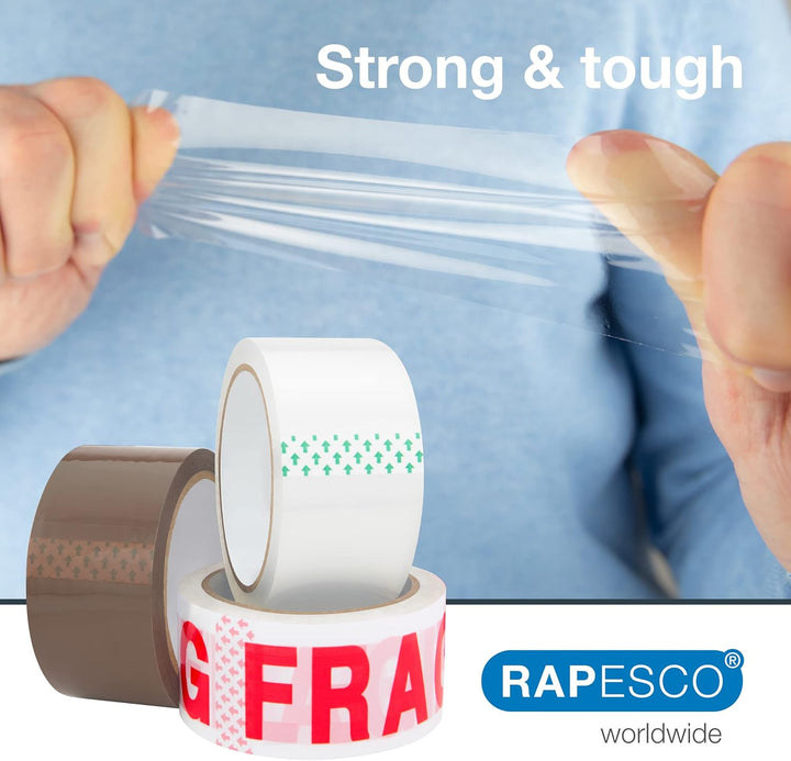 Rapesco 1682 Germ-Savvy Antibakteriell 960 Klebeband-Handabroller mit 5 „Fragile“ Packbänder Spender