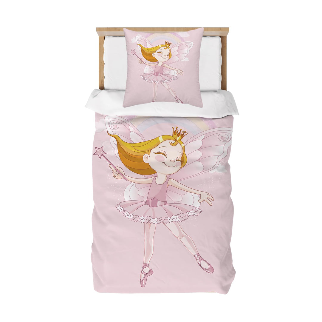 DJDEA Kinderbettwäsche 100x135 cm - Kinder Bettwäsche Feen Elfen, Weich Mikrofaser Baby Bettwäsche f