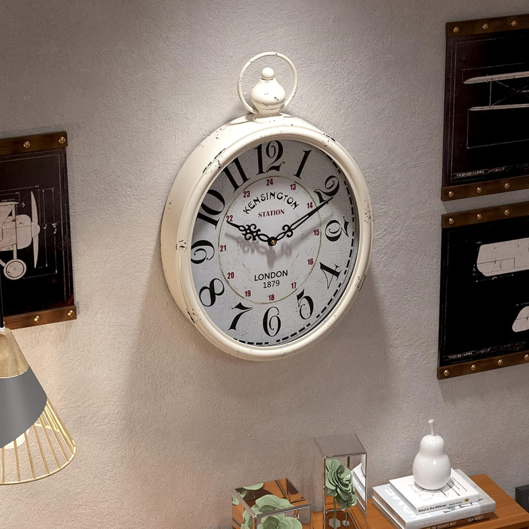 Menterry Rechteck Retro-Wanduhr, altmodisches antikes Design, rustikaler Vintage-Stil, batteriebetri