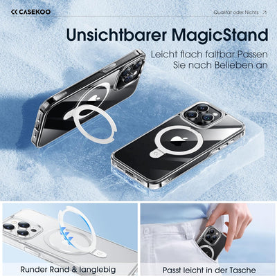 CASEKOO Magic Stand All-in-One für iPhone 13 Pro Max Hülle für Magsafe [Militärschutz] Stossfeste Ha