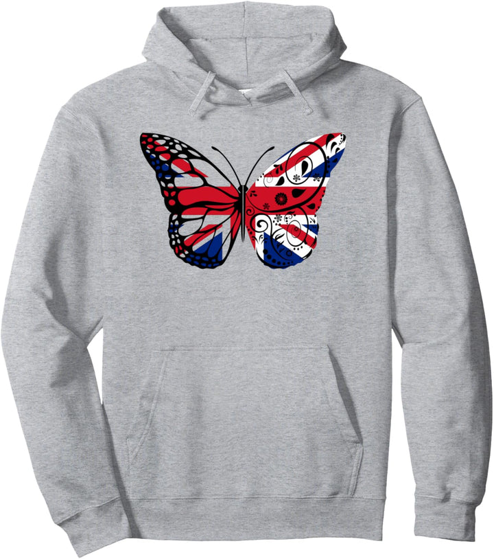 Union Jack Schmetterling Flagge Flügel britische Flagge Pullover Hoodie
