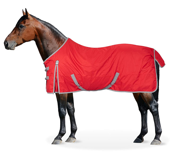 Equinate Regendecke Springfield Weidedecke mit Fleece 165cm Rot Rot 165cm, Rot 165cm
