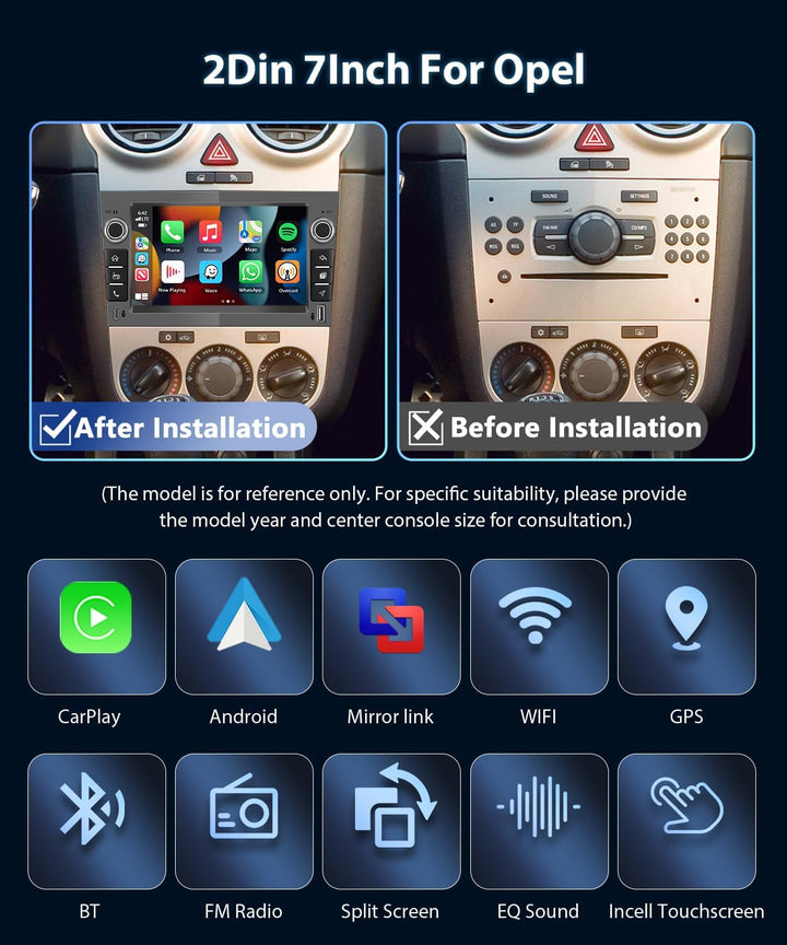 4GB+64GB Carplay Autoradio für Opel Corsa Combo Astra Antara Signum 2000-2011, Car Stereo mit Androi
