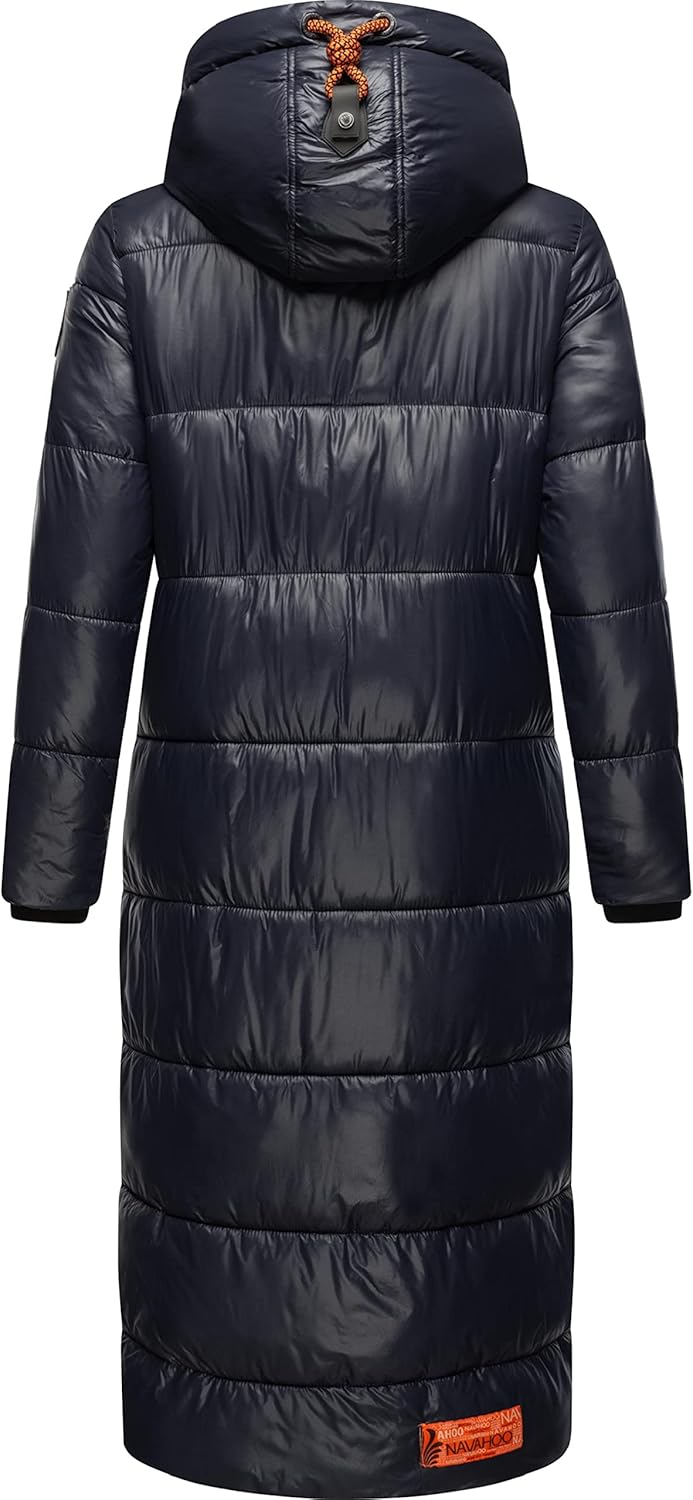 Navahoo Damen Warmer Winter Steppmantel mit Kapuze Schmuseengel XS-XXL L Navy, L Navy