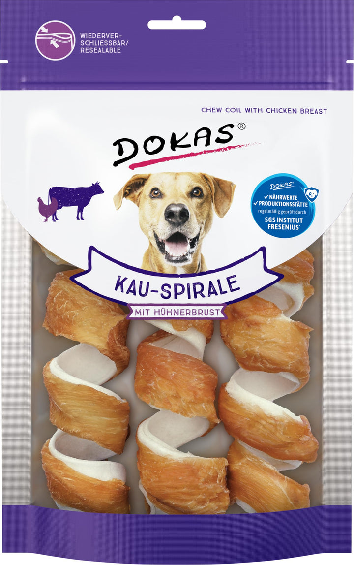 DOKAS Getreidefreier Premium Kausnack für Hunde – Ideal für zwischendurch 8 x 110 g Single, Single