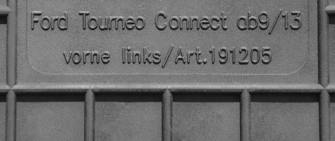 Fussmatten Vorne, Hinten + Tunnel Matte 5er Set für Ford Transit TOURNEO Connect seit 2013 Gummi Gum