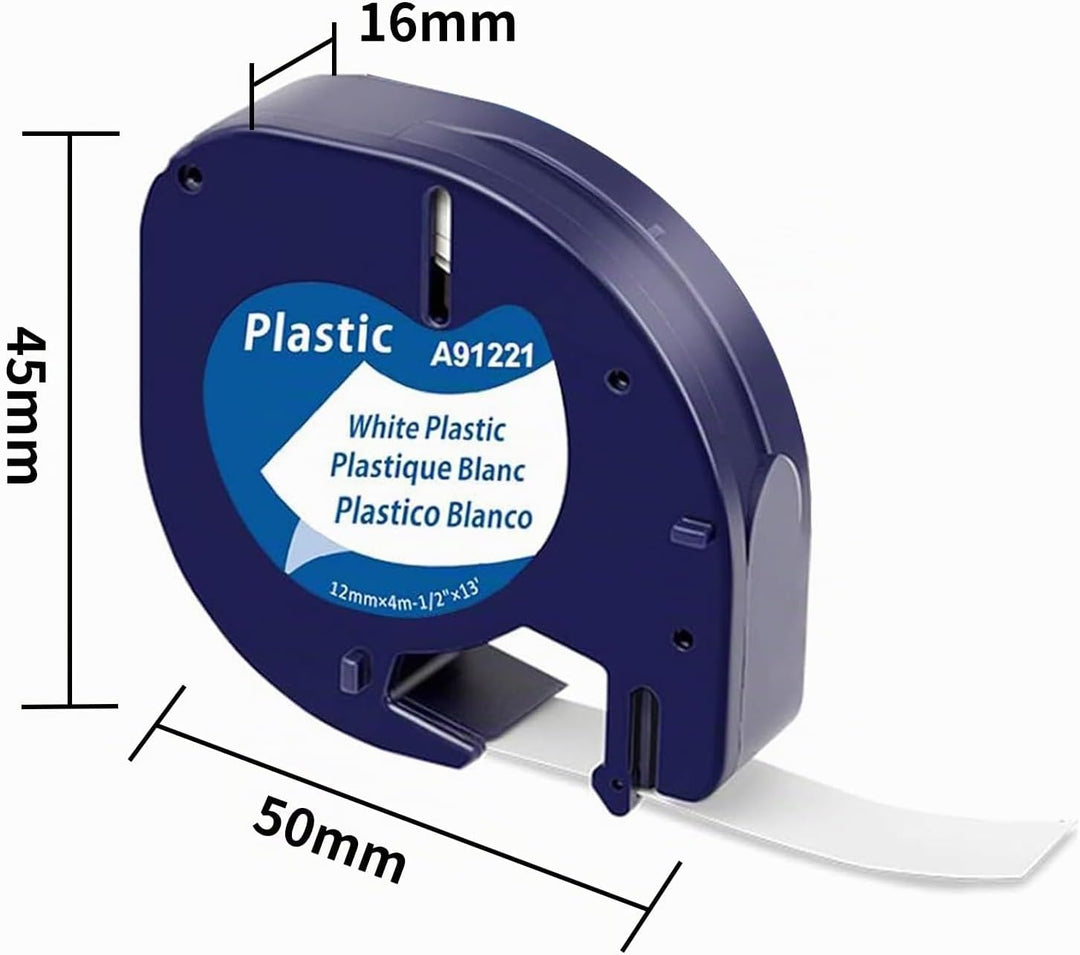 MarkField Kompatible Etikettenband als Ersatz für Dymo Letratag Kunststoff Schriftband 91221 S072166