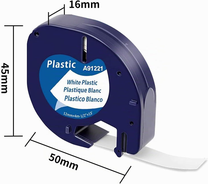MarkField Kompatible Etikettenband als Ersatz für Dymo Letratag Kunststoff Schriftband 91221 S072166