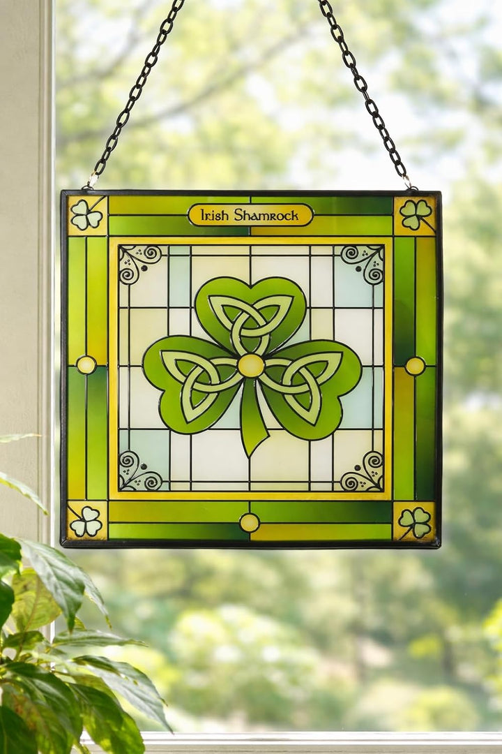 Royal Tara Sonnenfänger aus Buntglas, handgefertigt, Hausdekoration, 16 cm (Kleeblatt), Kleeblatt