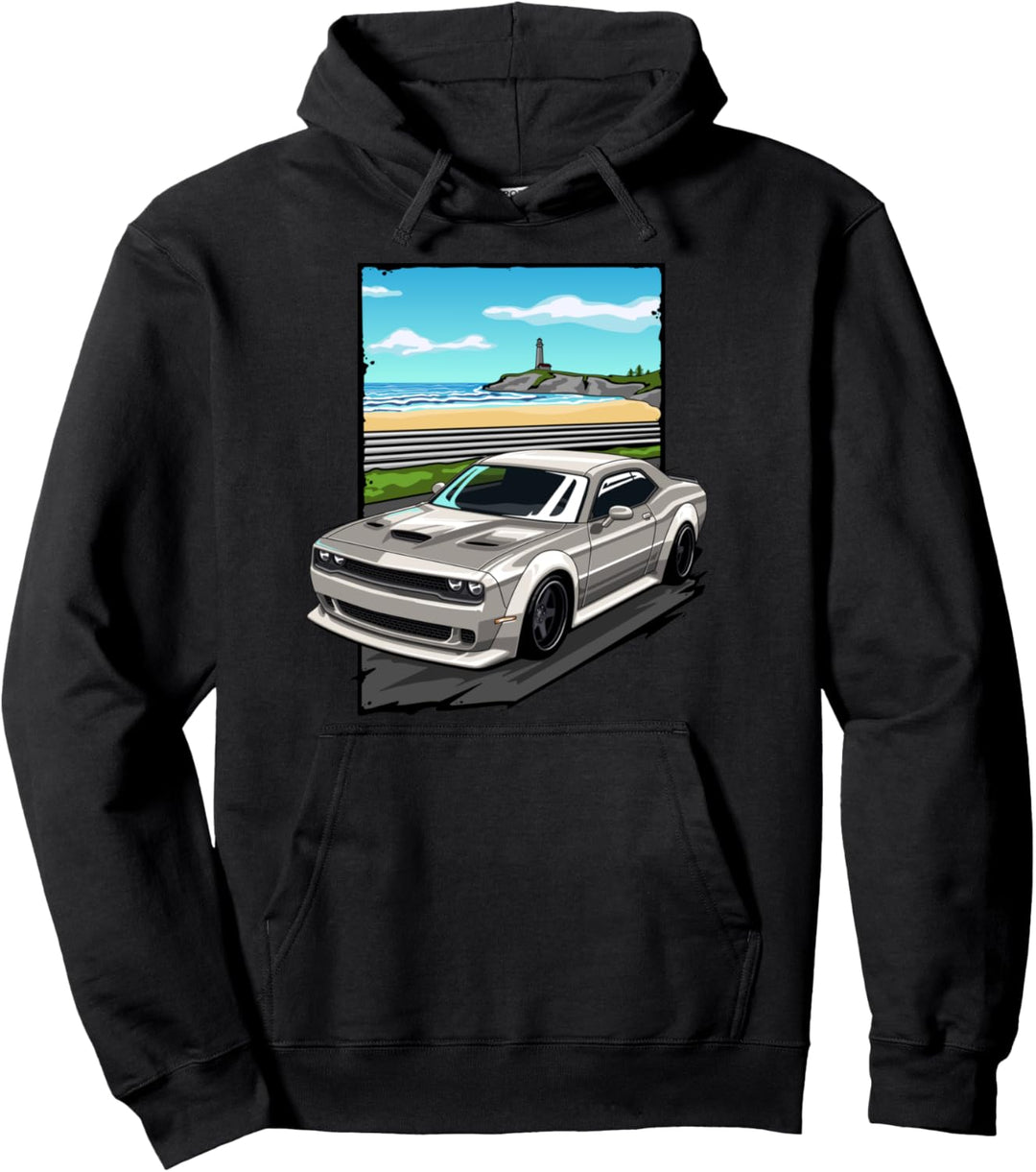 Car Guy Challenger Hellcat 707 Pullover Hoodie