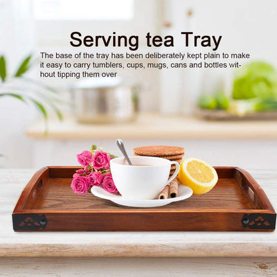 Duokon Tee-Tablett aus Massivholz Kaffee elegant Sushi Bocadillos Essteller für Tee Kaffee Mahlzeite