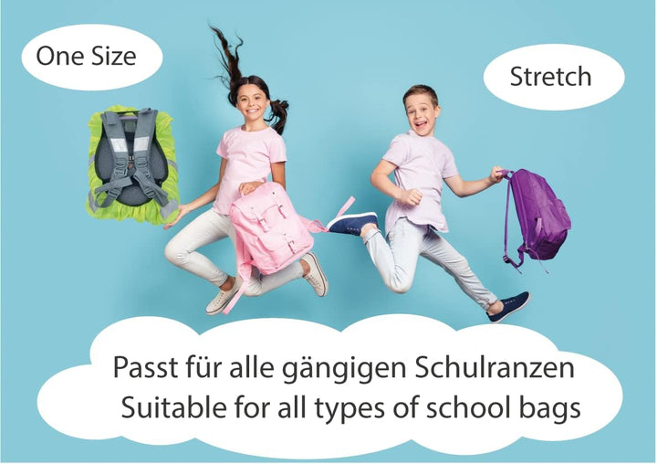 HECKBO Magic Ranzen Rucksack Regenschutz Hülle für Kinder - verschiede Motive - wechselt bei Regen d