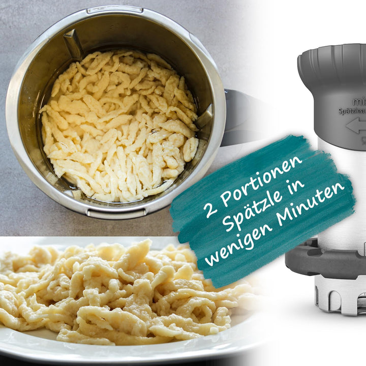 mixle Spätzleaufsatz V2, VERBESSERTE VERSION, kompatibel mit Thermomix TM6, TM5, TM31 & TM Friend, Z