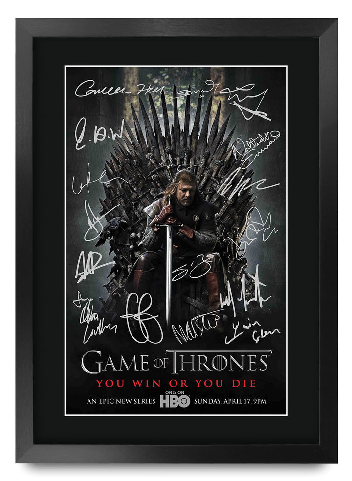 HWC Trading Game of Thrones The Cast Gifts gedrucktes Autogramm für TV-Fans, A3 gerahmt