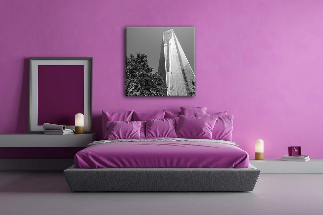 das World Trade Center Format: 70x70 Effekt: Schwarz&Weiss als Leinwandbild, Motiv fertig gerahmt au