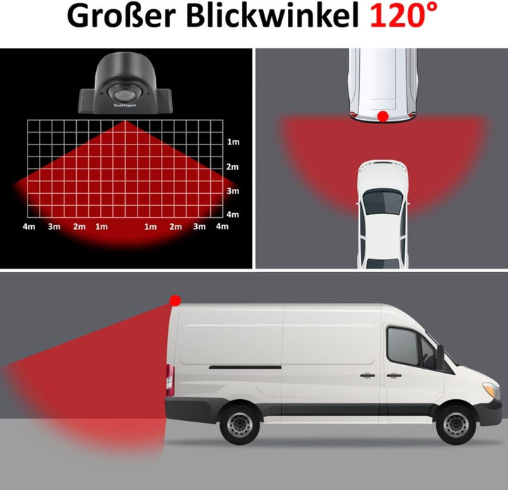VSG24 HD Transporter Kugelkopf Rückfahrkamera, Sprinter Kamera inkl. Adapter Kabel, 1080P HD Auflösu