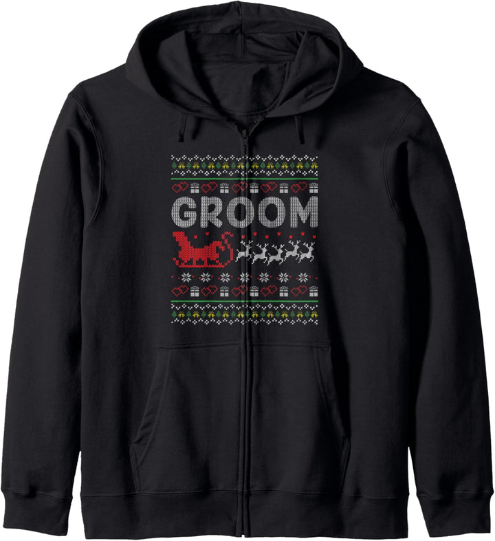 Bräutigam Braut Weihnachts Paar Look Familienfeier Geschenk Kapuzenjacke