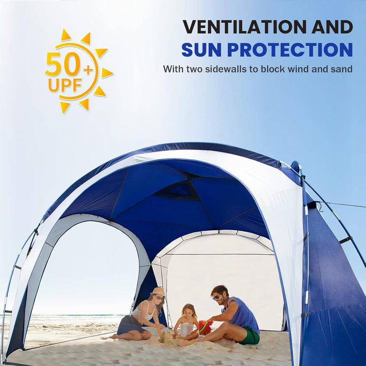 UNICAMPER Event Shelter Pavillon, Strandzelt UPF 50+, 3,6 x 3,6 m, Wasserdicht und Regenfest, Kuppel