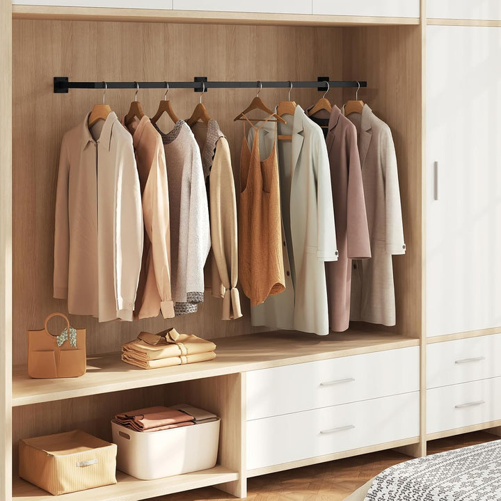 Kleiderstange Wandmontage, Garderobe Rohr industrial, für Flur Küche Wohnzimmer Badezimmer, 140 cm,