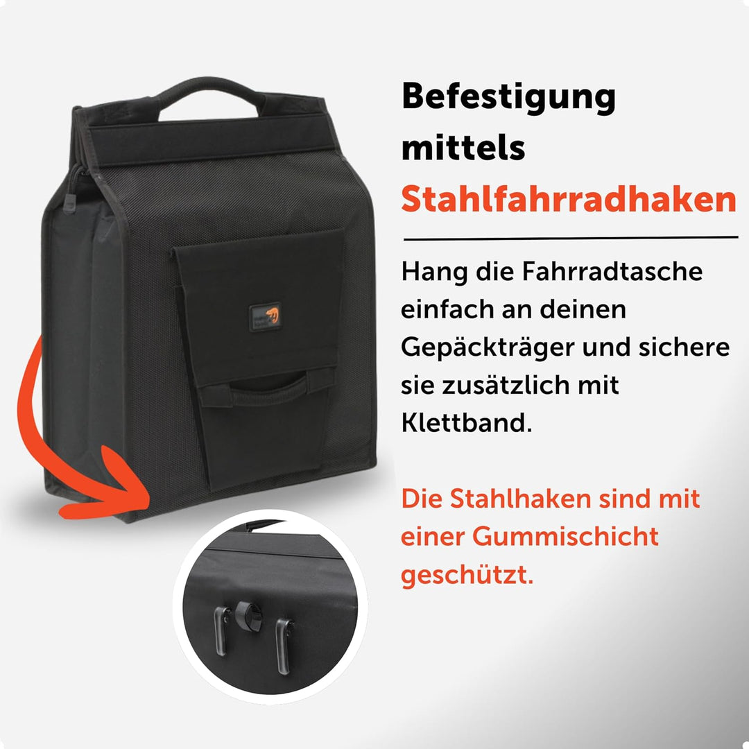 New Looxs Daily Shopper Basic Gepäckträgertasche/Einkaufstasche, Black, 35 x 40 x 16 cm Schwarz 35 x