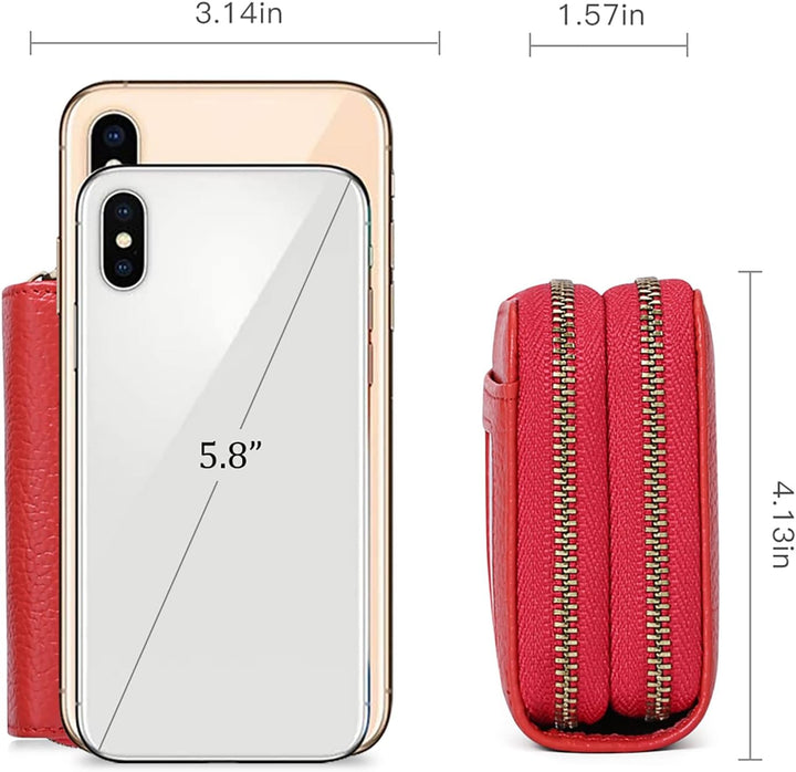 GAEKEAO Damen Geldbörse klein aus Echtes Leder, Geldbeutel für Frauen mit RFID-Schutz, Mini Damen Po